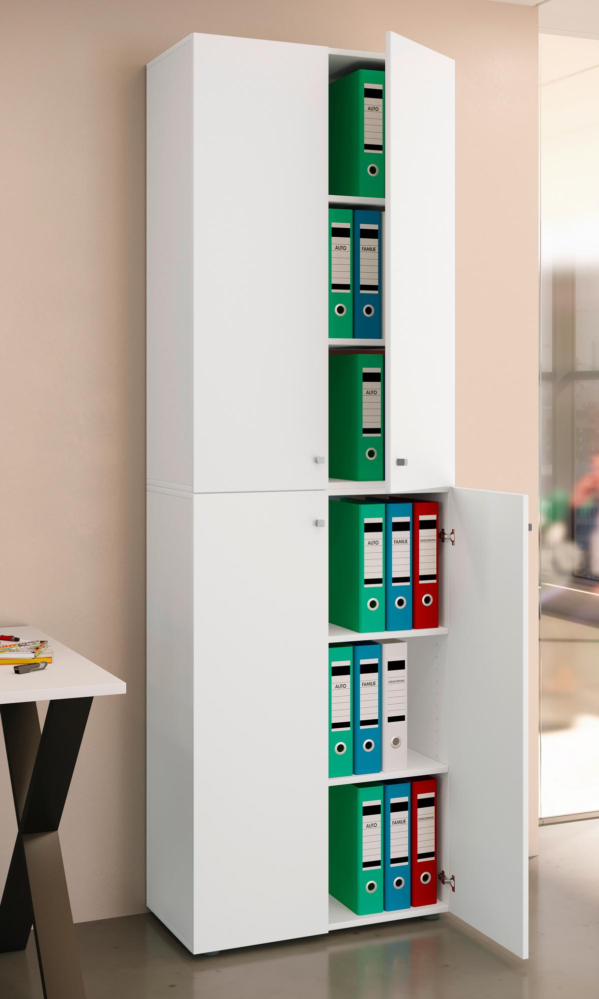 Aktenschrank Lona Weiß B: 70 cm - Weiß, Design, Holzwerkstoff (70/220/39cm) - MID.YOU