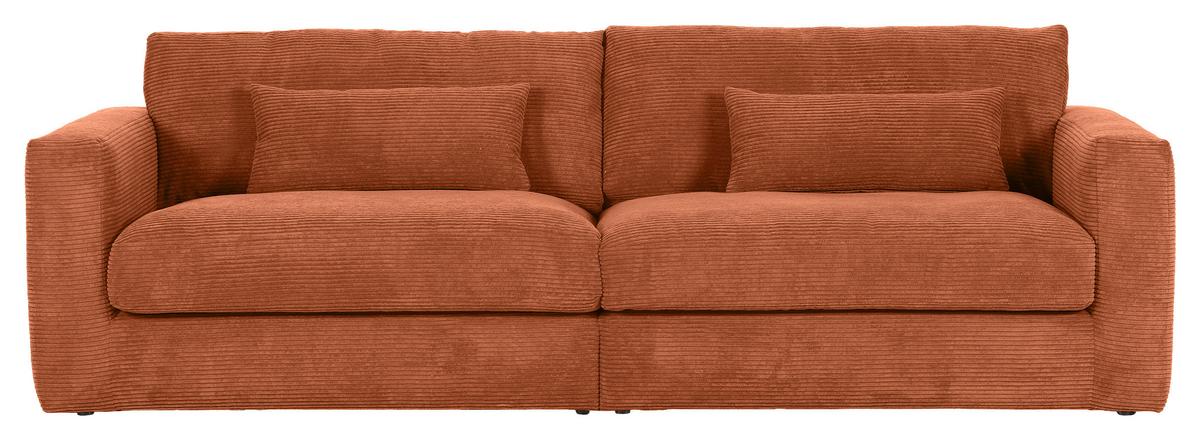 Bigsofa Manolis B: 260 cm Rostfarben Cord - Rostfarben/Schwarz, KONVENTIONELL, Textil (260/66/115cm) - MID.YOU