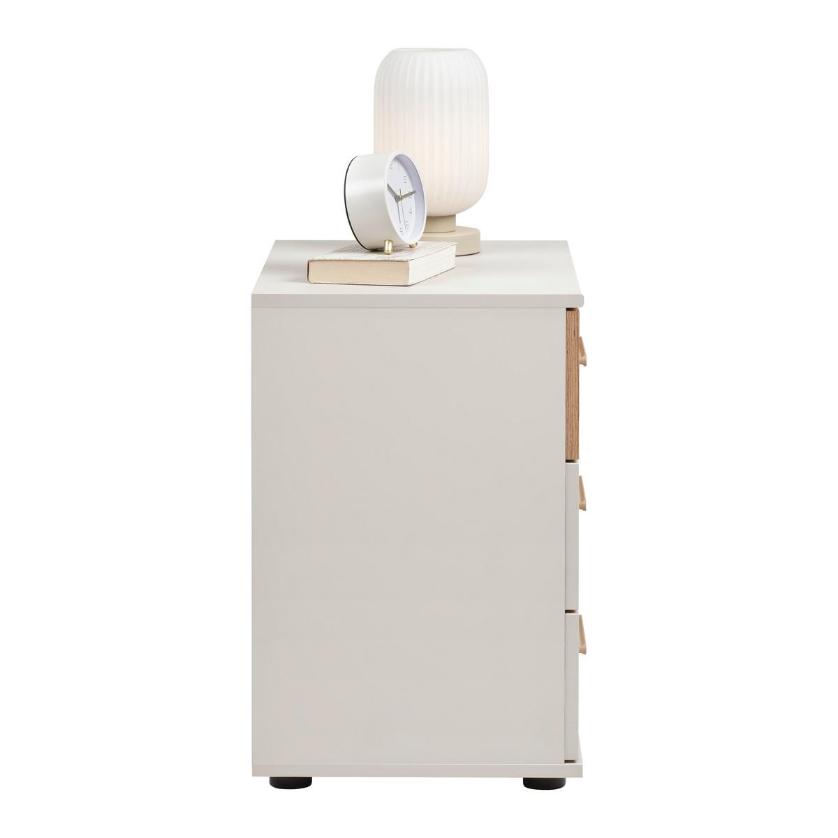 Nočný stolek LUMIO - černá/kašmírová, Konvenční, kompozitní dřevo/plast (52/58/38cm) - Mömax