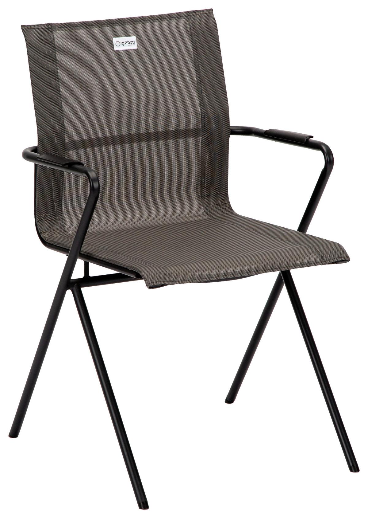 Gartenstuhl Stapelbar Alpha Stahl, Textil - Anthrazit/Schwarz, MODERN, Textil/Metall (55/83/57cm) - Acamp