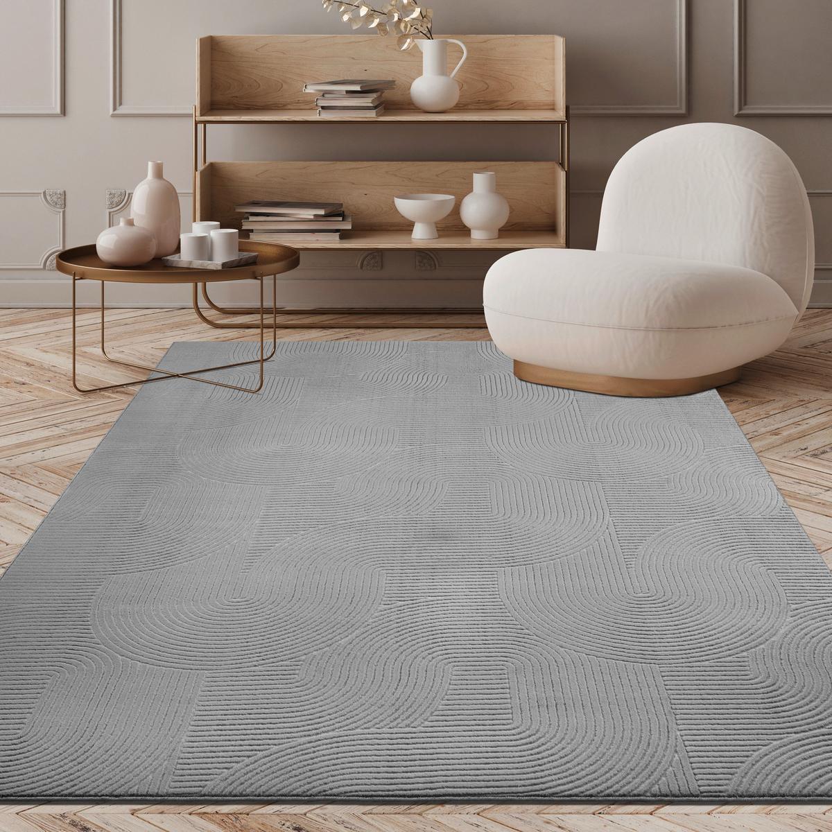 Webteppich Stilo - Grau, KONVENTIONELL, Textil (200/280cm)