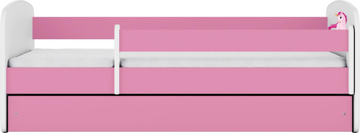 Kinder-/Juniorbett Babydreams Inkl. Matratze 80x160 - Pink/Birkefarben, MODERN, Holz/Holzwerkstoff (80/160cm) - MID.YOU