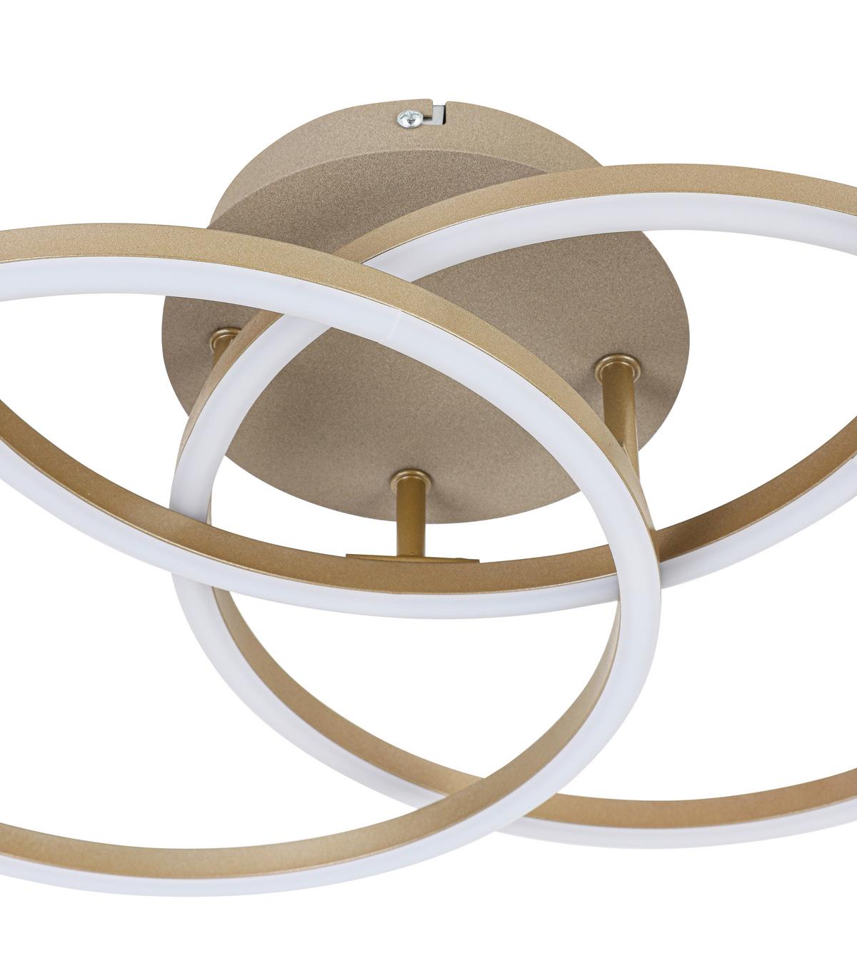 LED-DECKENLEUCHTE COLEEN - Sandfarben/Cappuccino, Basics, Kunststoff/Metall (47/38,5/8cm) - Luca Bessoni