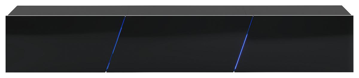 Lowboard Slant 240 - Schwarz, Design, Holzwerkstoff (240/40/35cm) - Livetastic