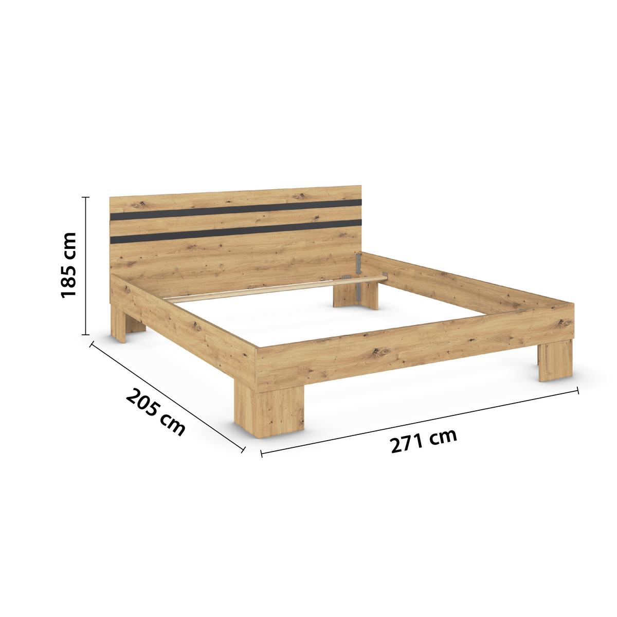 Schlafzimmer Foster - Eiche Artisan/Grau, KONVENTIONELL, Holzwerkstoff