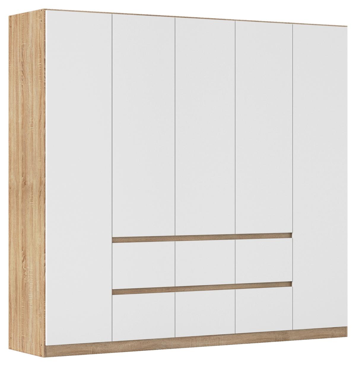 Drehtürenschrank Mainz Eichefarben B: 226 Cm - Eichefarben/Weiß, Basics, Holzwerkstoff (226/210/54cm) - Rauch Möbel