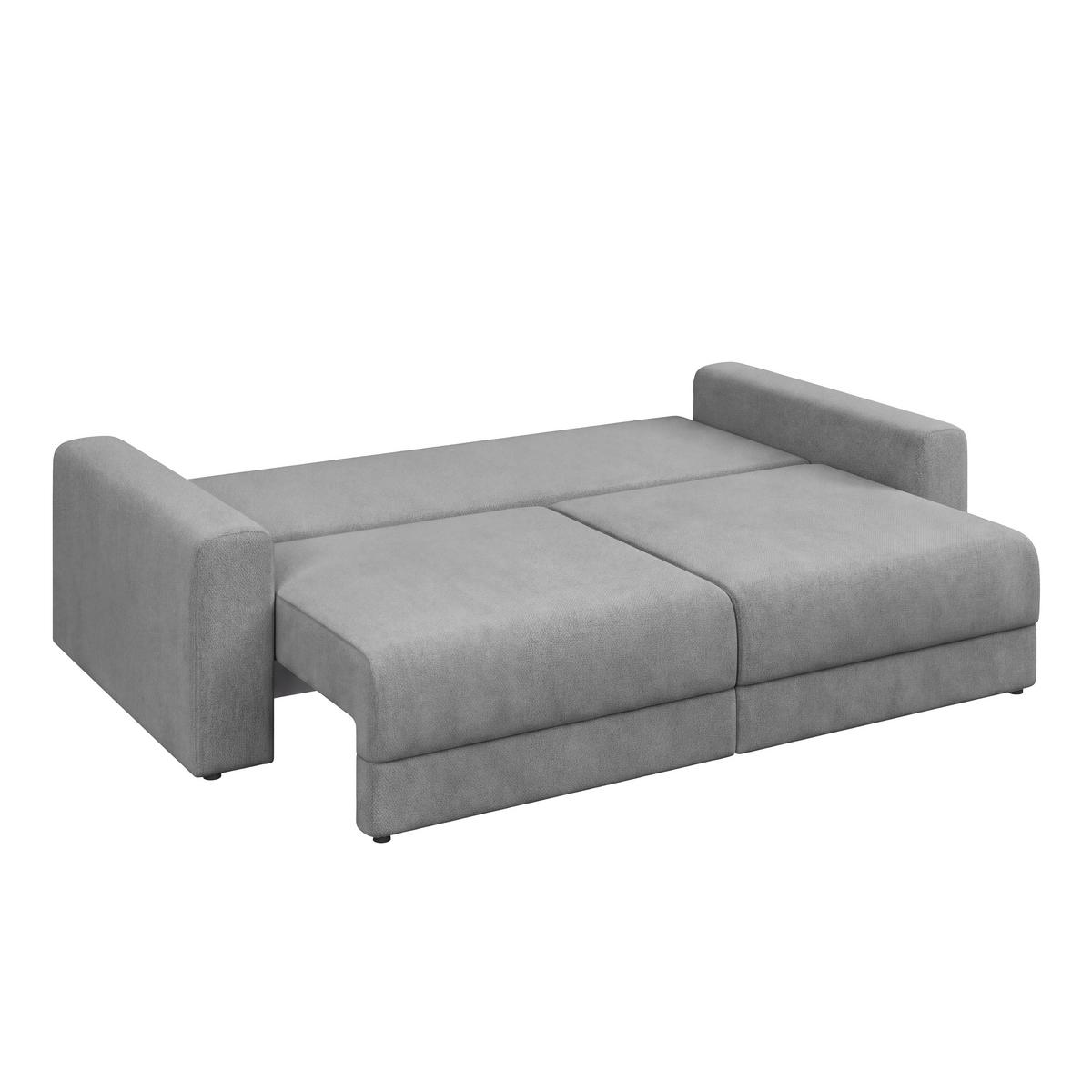 Megasofa Mega Chenille hellgrau, B: 255cm - Hellgrau/Schwarz, Trend, Textil (255/94/126cm) - Luca Bessoni