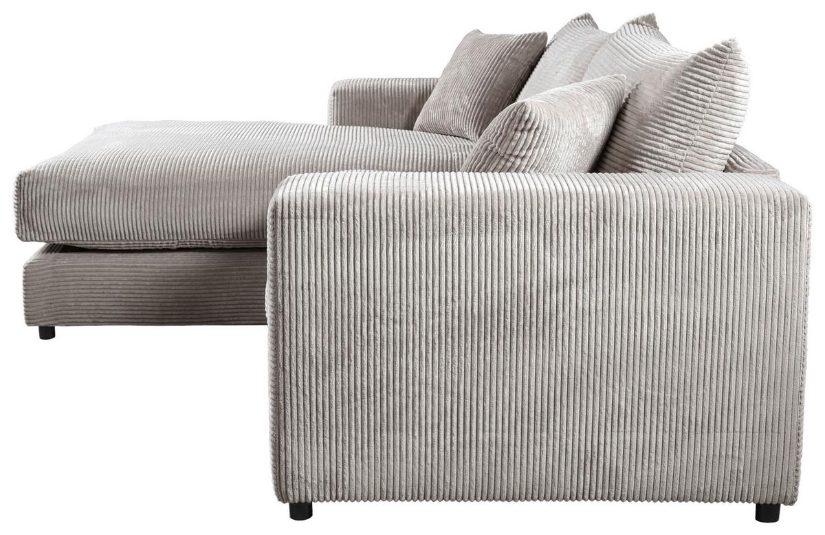 Ecksofa Funny S Links, Grau Schenkel: 180x265 cm - Schwarz/Grau, Basics, Textil (180/265cm) - Livetastic