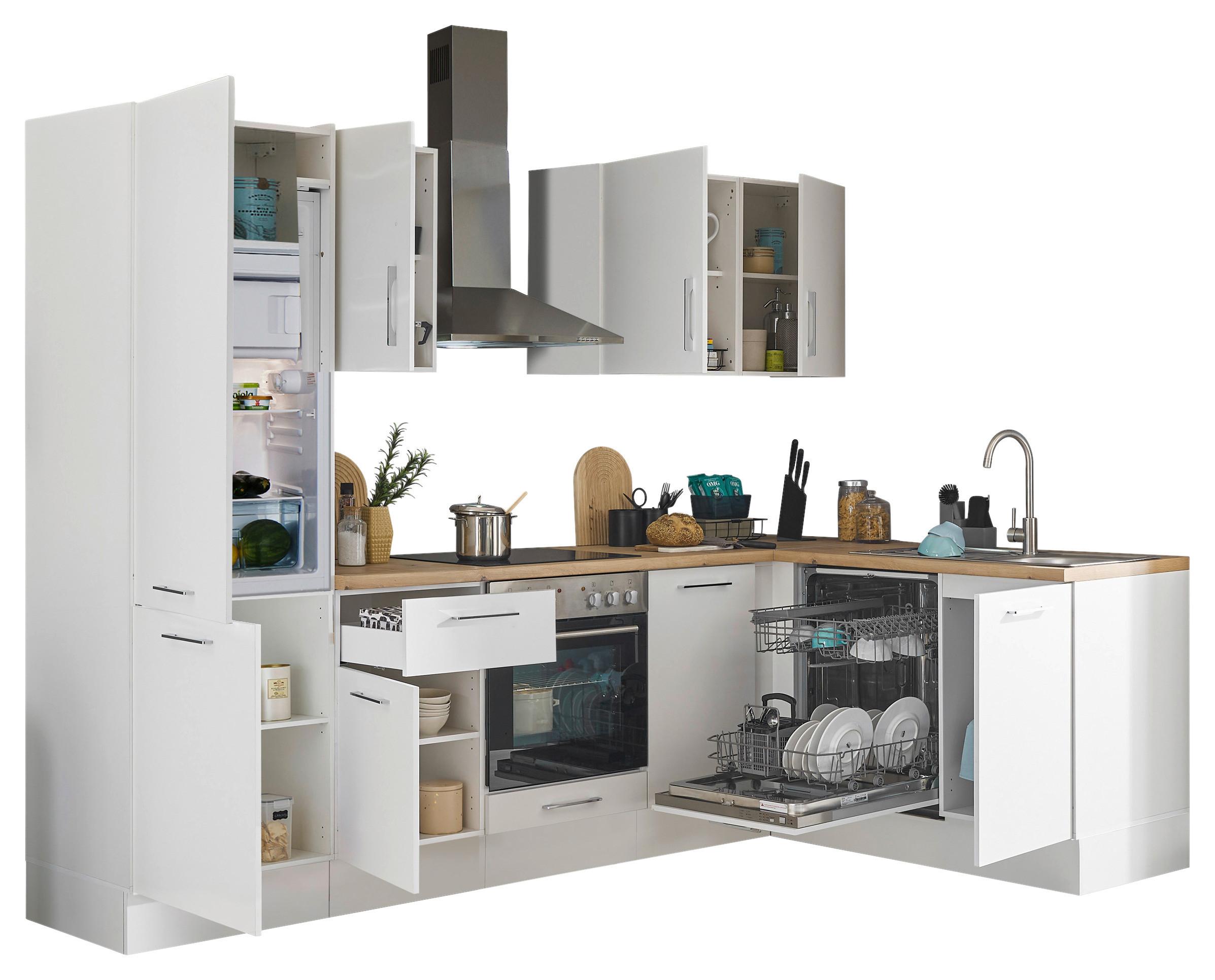 Eckküche Turin Weiß/Eiche Dekor 280x175 cm - Weiß/Eiche Artisan, Basics, Holzwerkstoff (280/175cm) - MID.YOU