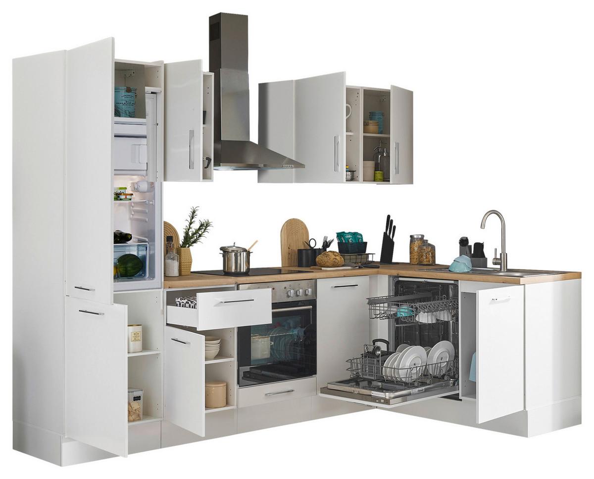 Eckküche Turin Weiß/Eiche Dekor 280x175 cm - Weiß/Eiche Artisan, Basics, Holzwerkstoff (280/175cm) - MID.YOU