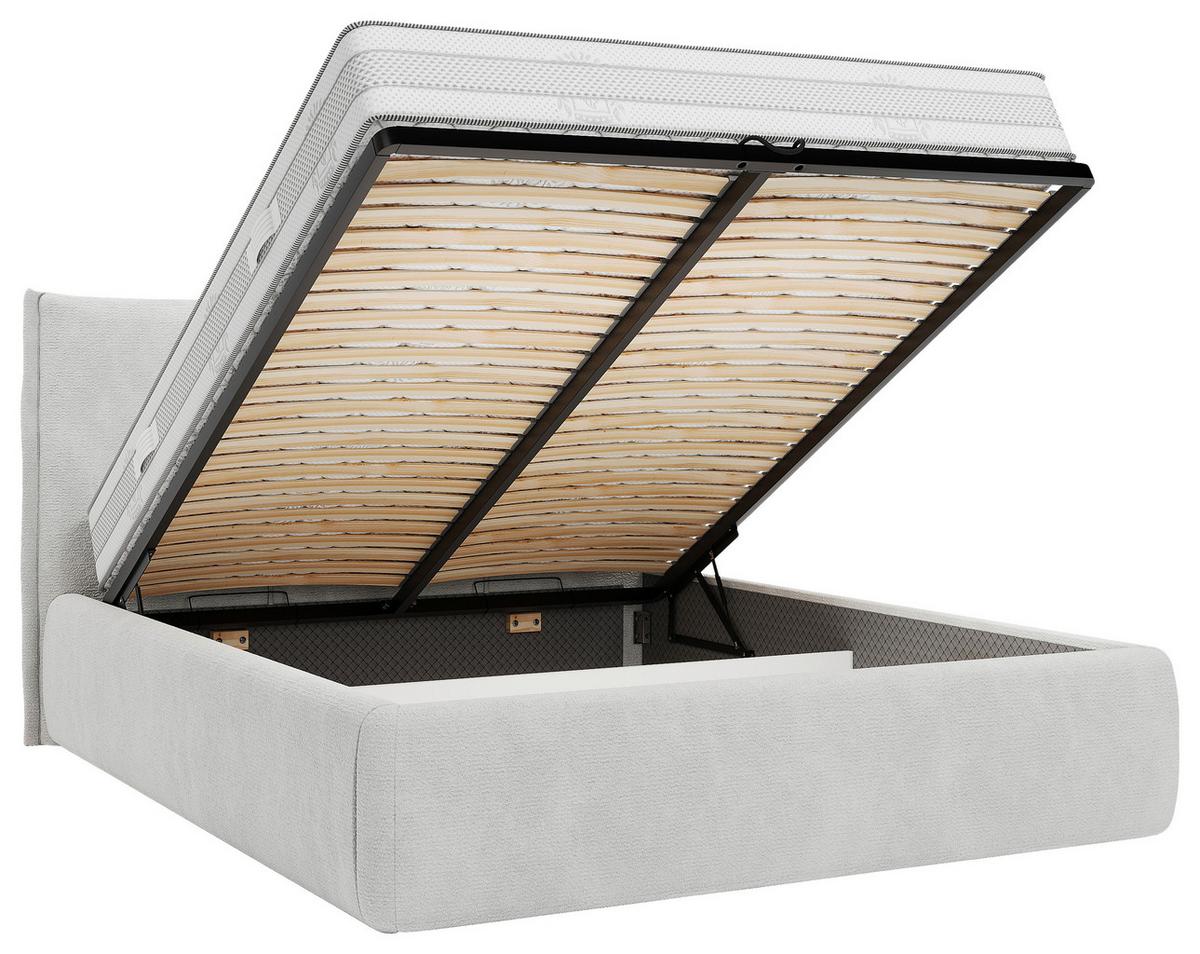 Polsterbett Beli Hellgrau Lf: 180x200 Cm - Hellgrau/Schwarz, MODERN, Holz/Holzwerkstoff (180/200cm) - MID.YOU