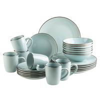 Kombiservice Metallic Rim 6 Personen Mintgrün 24-Teilig - Mintgrün, Basics, Keramik - Mäser