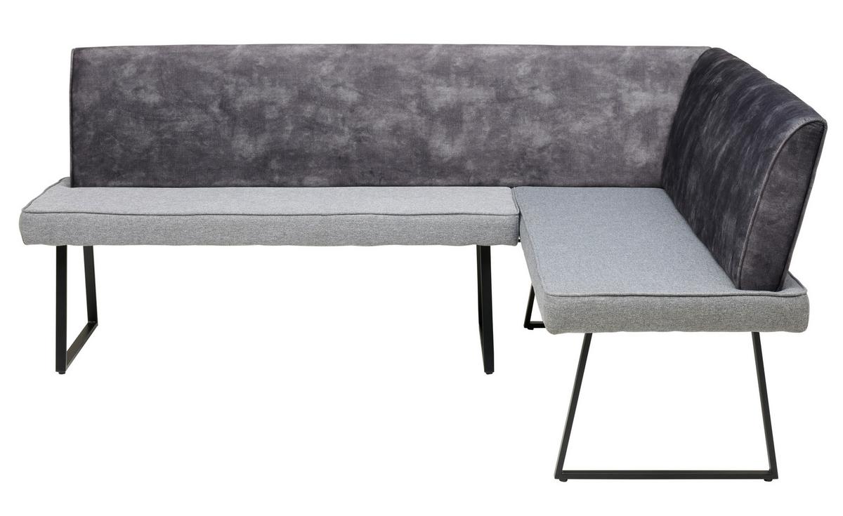 Eckbank Rab Dunkelgrau Eisen Schwarz, 205x155 Cm - Dunkelgrau/Schwarz, KONVENTIONELL, Holz/Textil (205/155cm) - MID.YOU