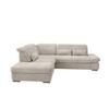 Ecksofa Dalida Beige S: 254x280 Cm - Chromfarben/Beige, Design, Textil (254/280cm) - Livetastic