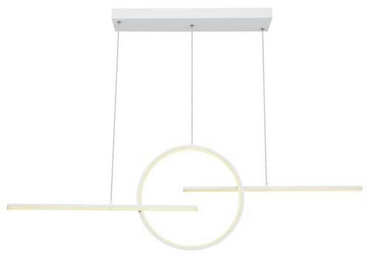 LED-Hängeleuchte H: 150 cm 1-Flammig inkl. Fernbedienung - Weiß, Design, Kunststoff/Metall (124/10,5/150cm) - Globo