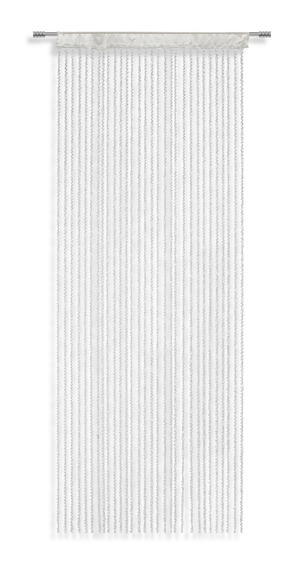 Fadenvorhang + Stangendurchzug Renata 90x245 Cm Weiß - Weiß, MODERN, Textil (90/245cm) - Luca Bessoni