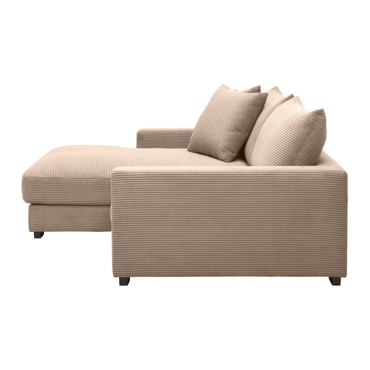 Rohová sedačka PEDRO, ľavá, karamelový menčester - karamelová, Modern, textil (180/265cm) - Mömax