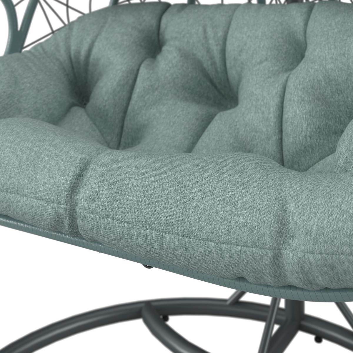 ZÁVESNÉ KRESLO ENEA - tmavosivá/tyrkysová, Modern, kov/textil (133/205/120cm) - Bessagi Garden