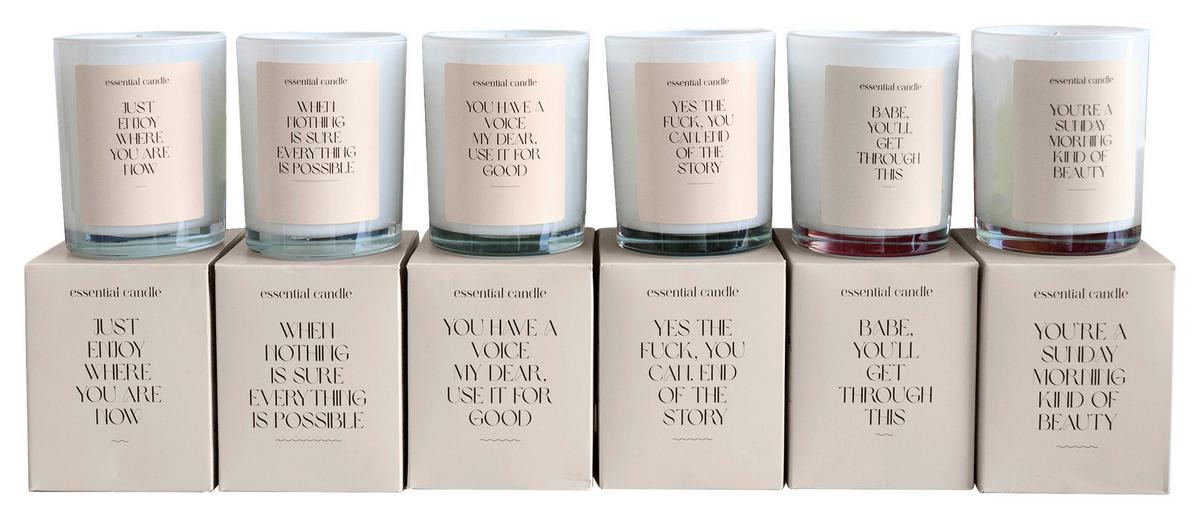 Vonná svíčka SANDY - bílá, textil/přírodní materiály (7,9/9,7cm) - Mömax