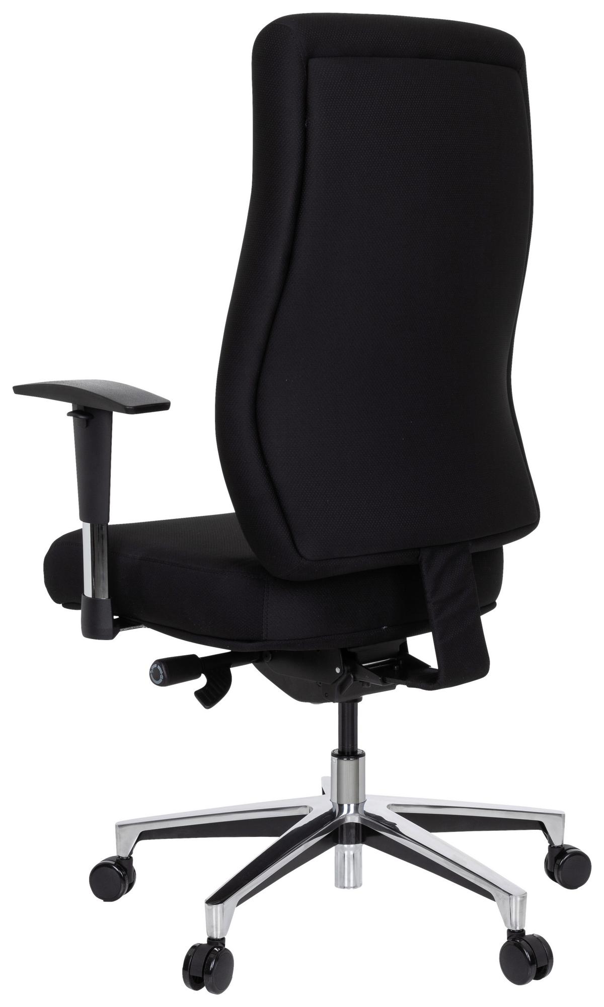 Bürostuhl Forcom Mit Wippfunktion Schwarz - Silberfarben/Schwarz, Basics, Kunststoff/Textil (69/122/65cm) - MID.YOU