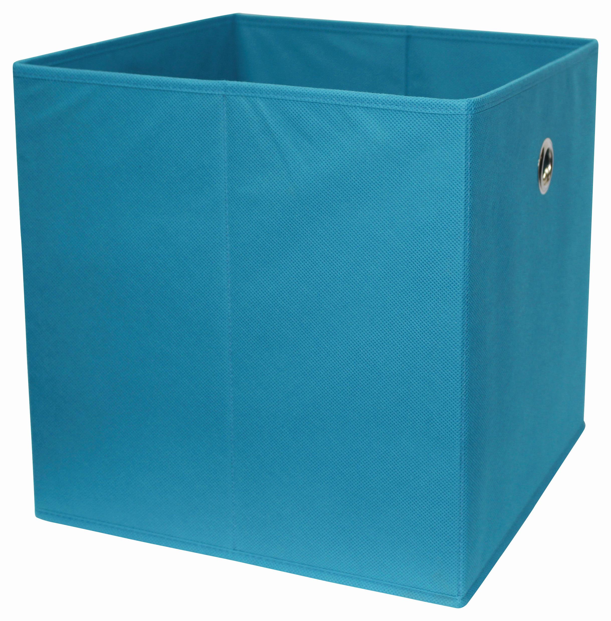 SKLADACÍ BOX CUBI - petrolejová, Modern, kompozitné drevo/textil (32/32/32cm)