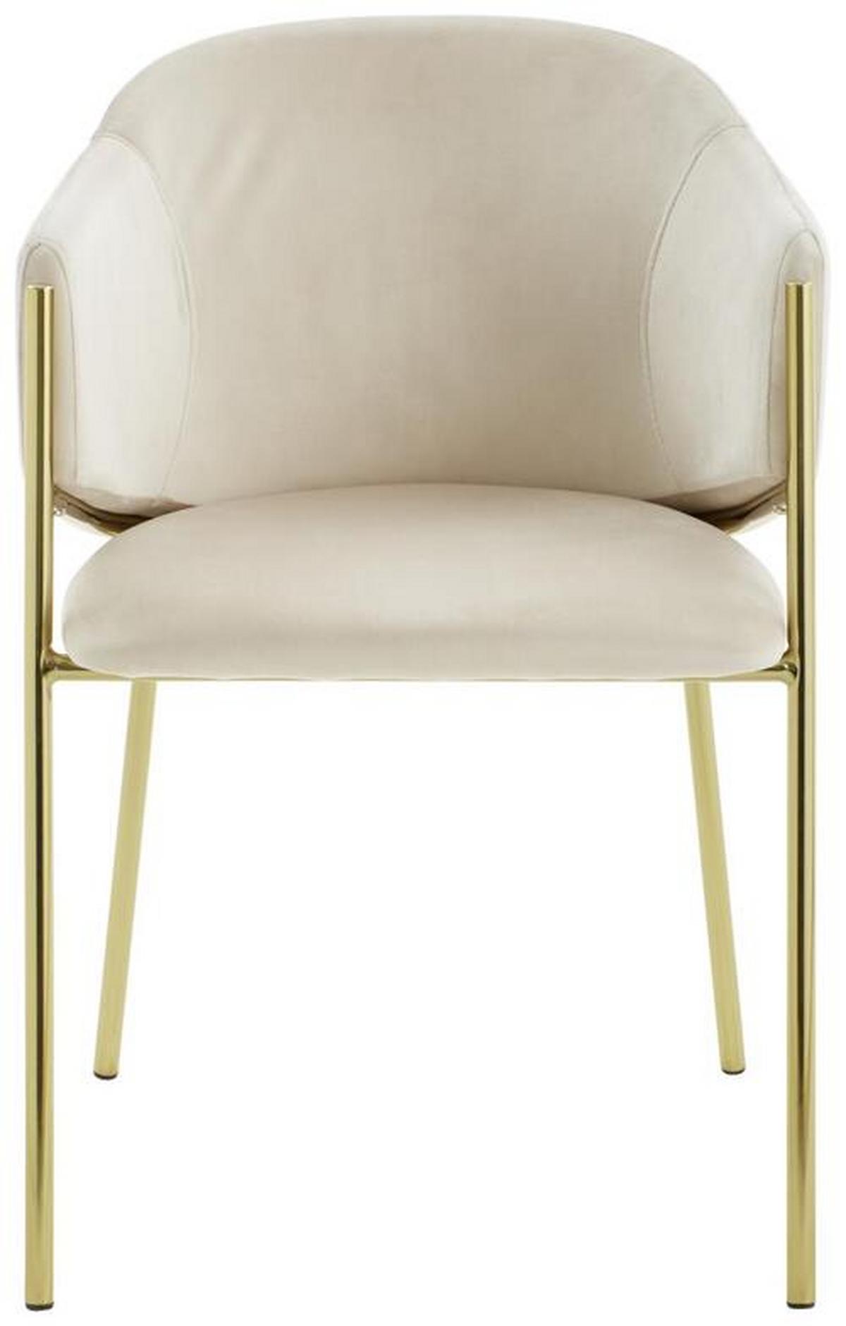 Armlehnstuhl Kronos -Trend Taupefarben/gold - Taupe/Goldfarben, Trend, Holz/Textil (53/77/60cm) - Livetastic