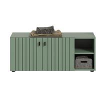 Sitzbank Station Graugrün B: 106cm - Graugrün, Design, Holzwerkstoff (106/43/37cm) - MID.YOU