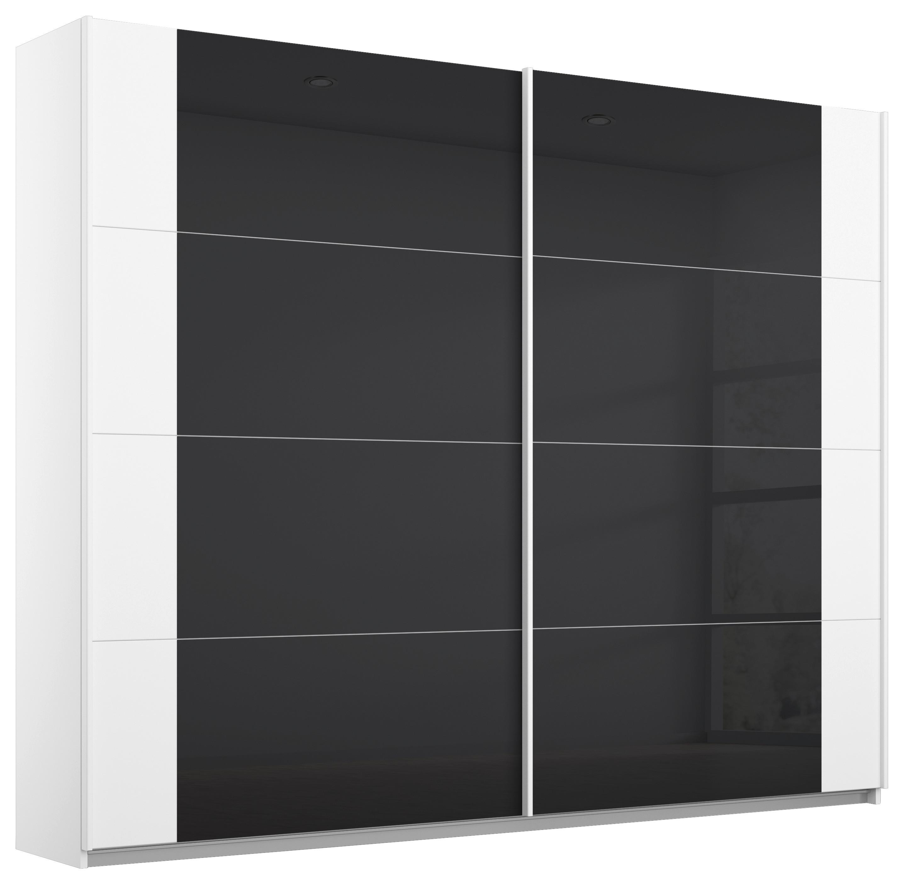Skriňa s posuvnými dvermi alpská biela/antracit 226cm - biela/antracitová, Modern, kov/kompozitné drevo (226/210/62cm) - Rauch Möbel