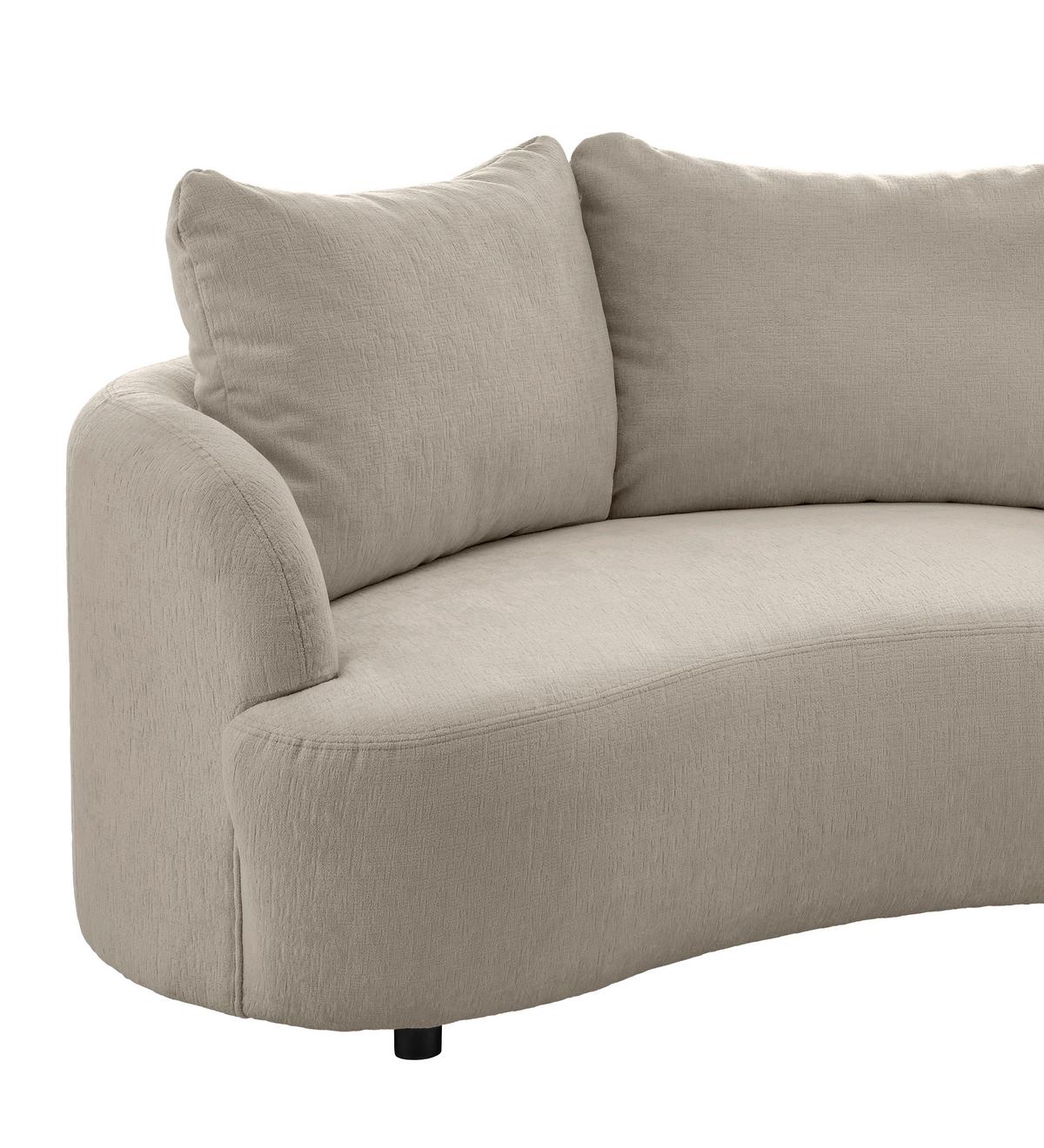 Ecksofa Doppo, Taupe S: 139x250 cm - Taupe/Schwarz, MODERN, Textil (139/250cm) - Livetastic