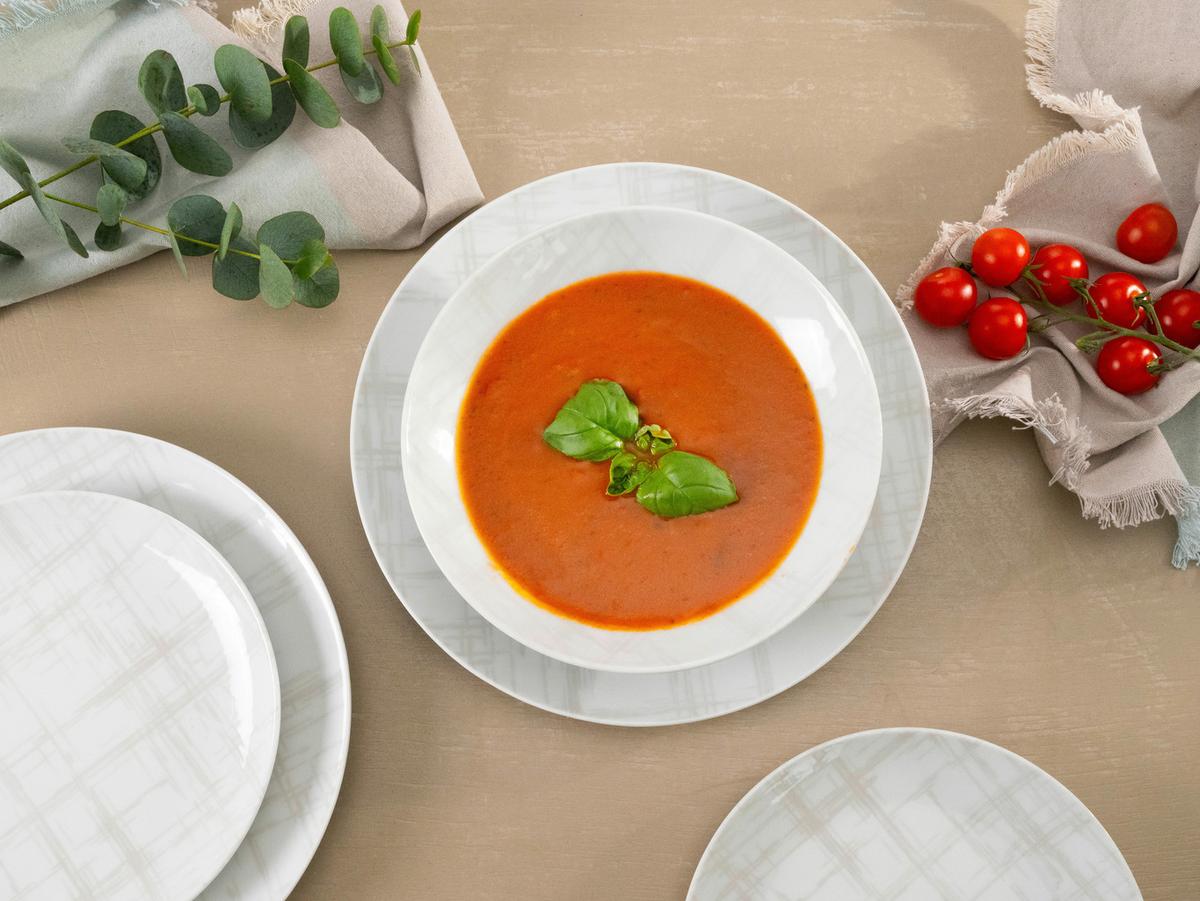Tafelservice Keramik 4 Personen Geschirr Set - Multicolor/Weiß, Basics, Keramik - Creatable