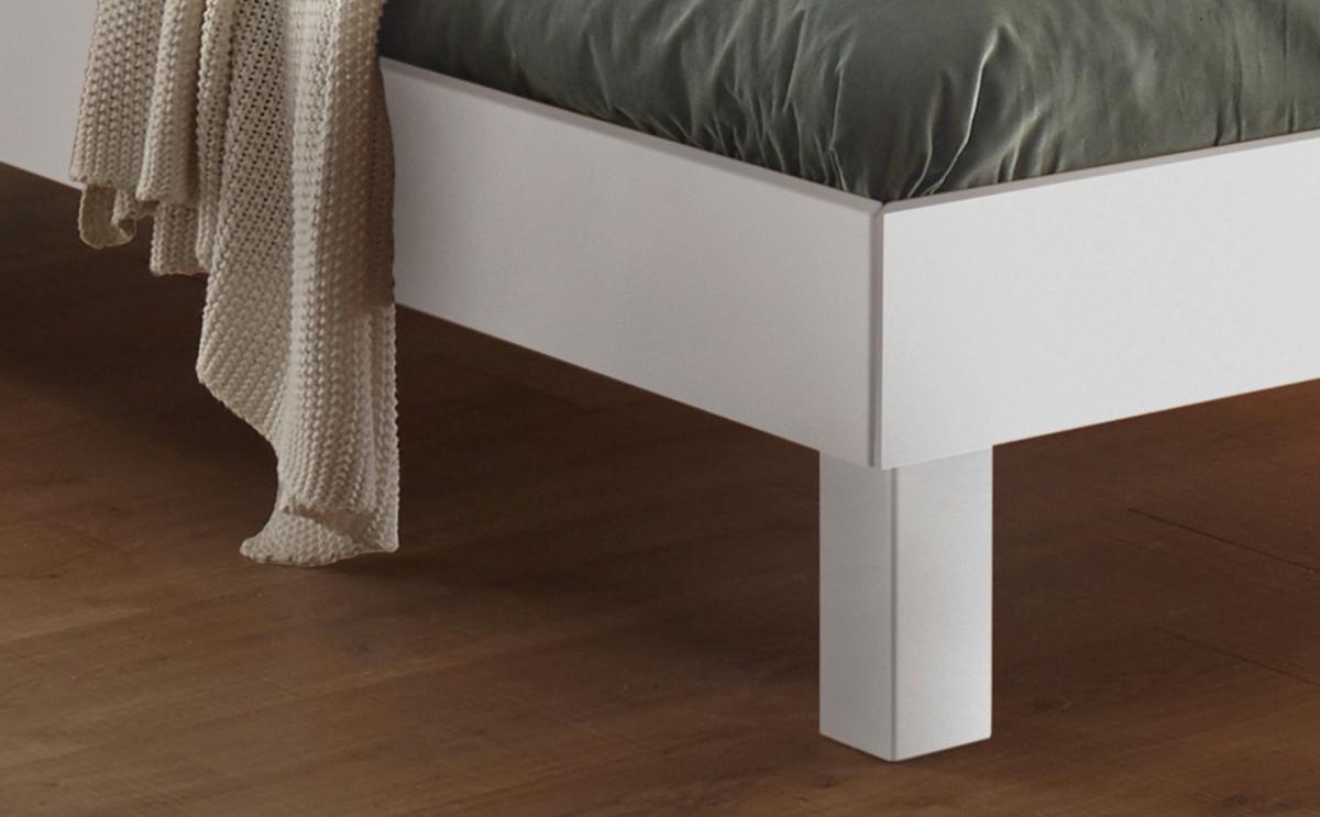 Bett Forti, Weiß 180x200 Cm - Weiß, Design, Holzwerkstoff (180/200cm) - Hasena