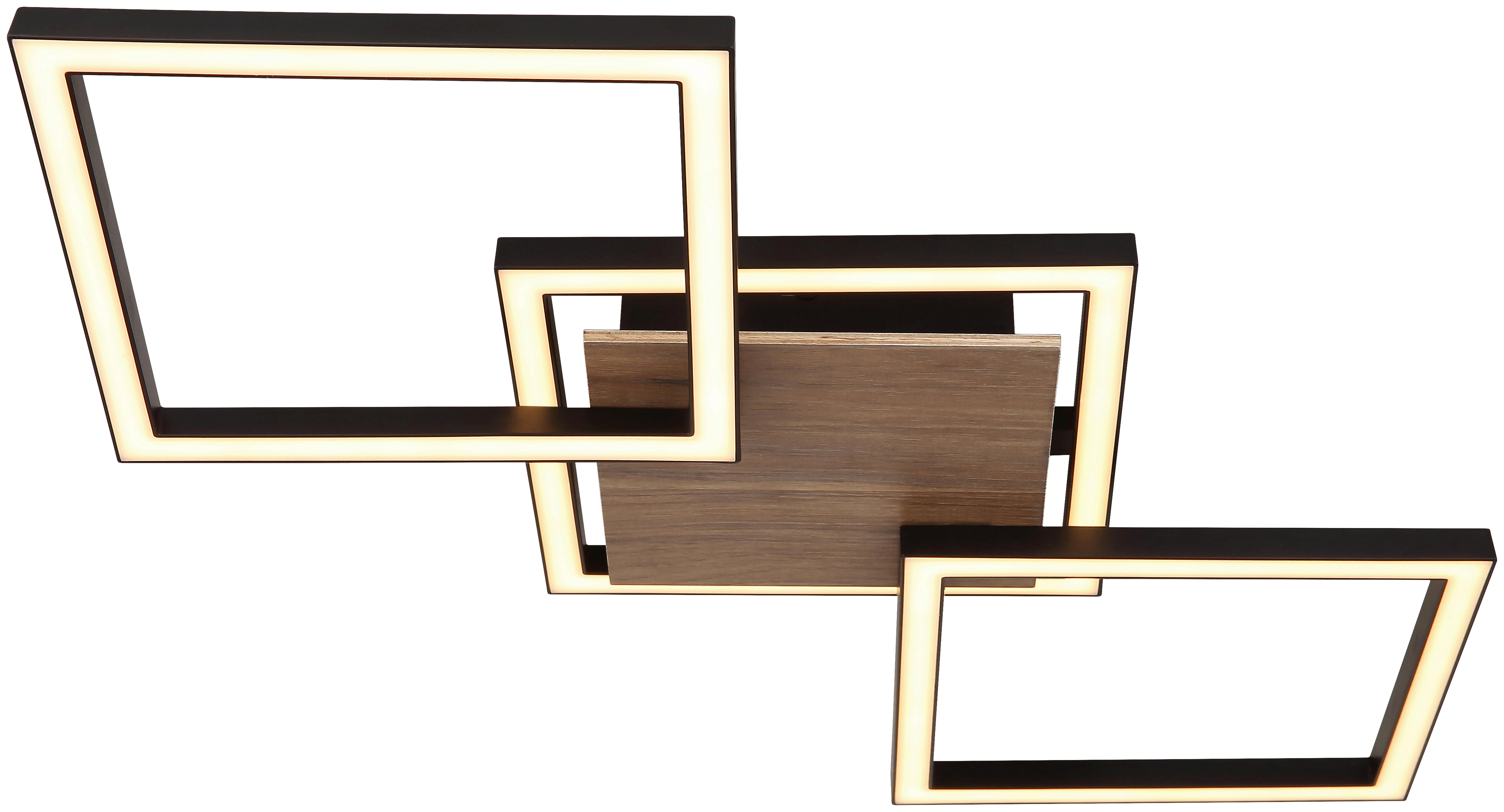 LED-Deckenleuchte Michael - Opal/Schwarz, MODERN, Holzwerkstoff/Kunststoff (63/27,5/5,7cm) - Luca Bessoni
