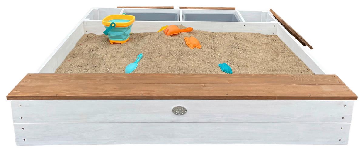 Sandkasten A031.016.01 - Braun/Weiß, KONVENTIONELL, Holz (117/18,7/119cm) - Ambia Garden
