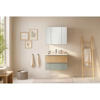 Badezimmer Verona Wildeiche/Schilfgrün 2-teilig - Schilfgrün/Wildeiche, Trend, Glas/Holzwerkstoff (80/200/47cm) - Held