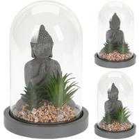 Buddha Műnövény - natúr/áttetsző, műanyag/Üveg (14/24cm)