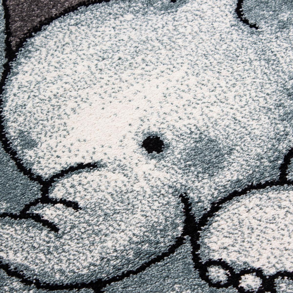 Kinderteppich Elefant Blau/Grau/Weiß Kids 80x150 cm - Blau/Weiß, Trend, Textil (80/150cm)