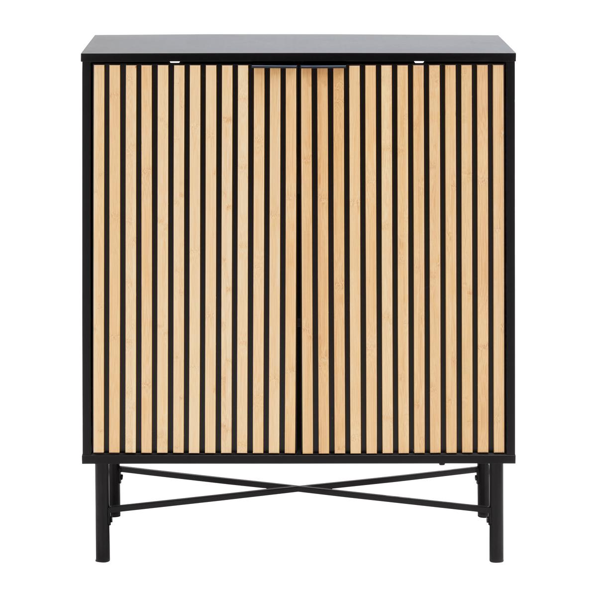 KOMODA MADRID -EXKLUSIV- - čierna/prírodná farba, Modern, kov/drevo (76/90/35cm) - Mömax