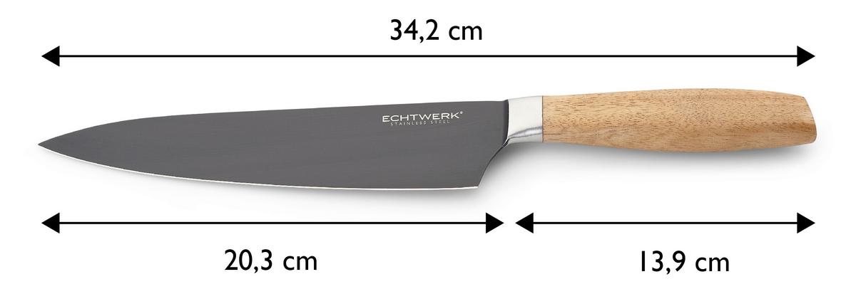 Kochmesser Edelstahl Schwarz Klinge: 20 Cm - Schwarz, Basics, Metall (34,2cm) - Echtwerk