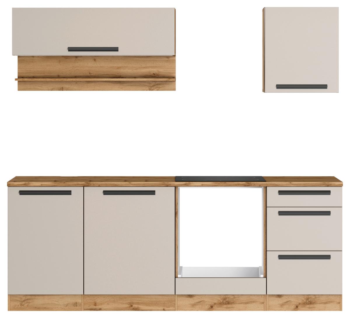 Küchenleerblock Aveiro Kaschmir/Eiche Wotan B: 220cm - Kaschmir/Eiche Wotan, Trend, Holzwerkstoff (220cm) - Held