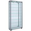 Vitrine Lumo Silberfarben B: 59 Cm - Silberfarben/Schwarz, MODERN, Glas/Holzwerkstoff (59/114,8/18cm) - MID.YOU