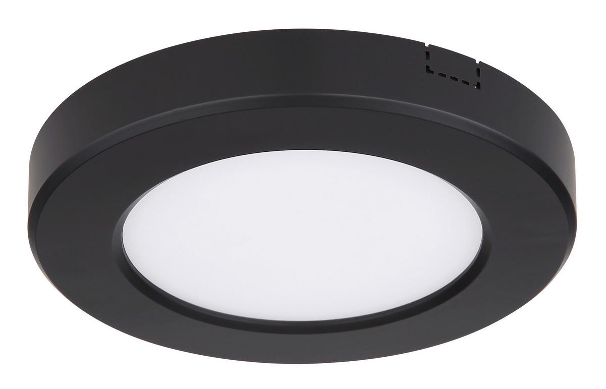 Led-deckenleuchte Lasse Ø 12,6 Cm - Opal/Schwarz, Basics, Kunststoff (12,6/1,8cm) - Globo