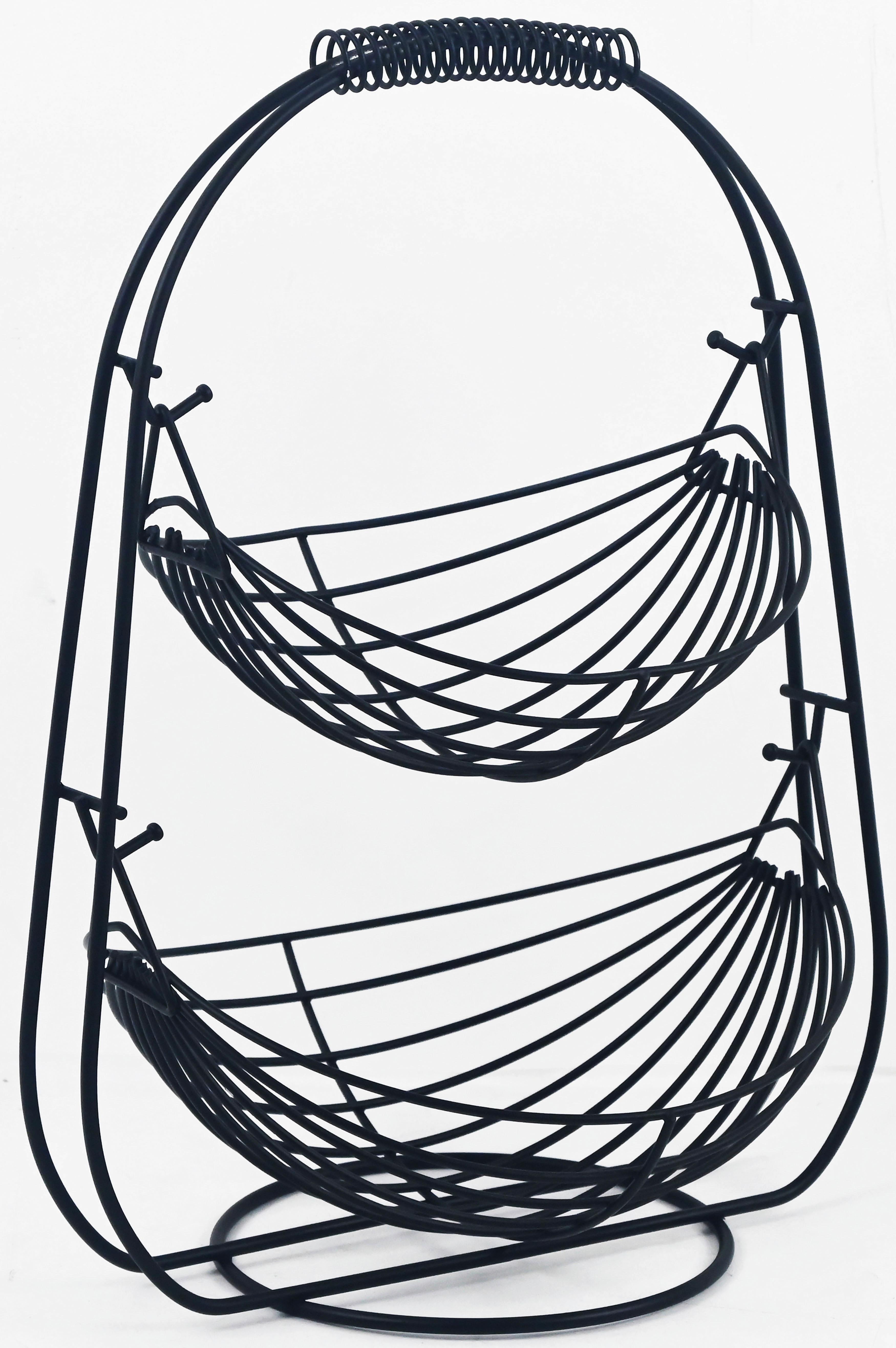 OBSTKORB ANTONIA - Schwarz, KONVENTIONELL, Metall (29/24/39cm) - Luca Bessoni