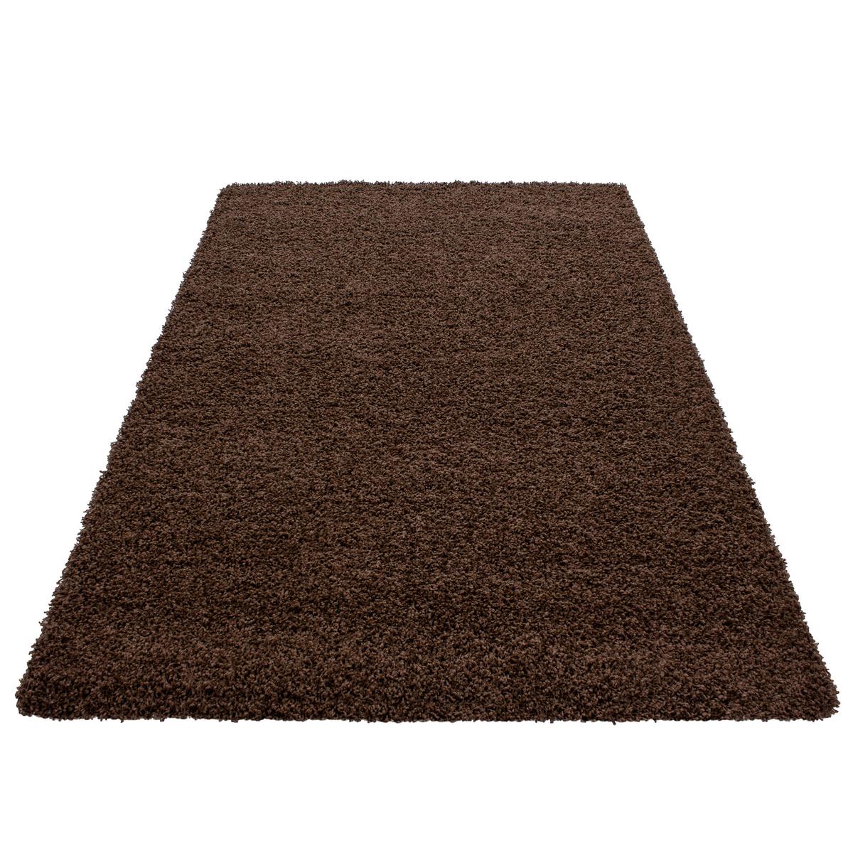 Hochflor Teppich Braun Life 80x150 Cm - Braun, KONVENTIONELL, Textil (80/150cm) - Novel