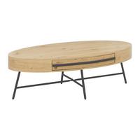 Konferenční stolek EMILIA - černá/barvy dubu, Moderní, kov (120/60/40cm) - Bessagi Home