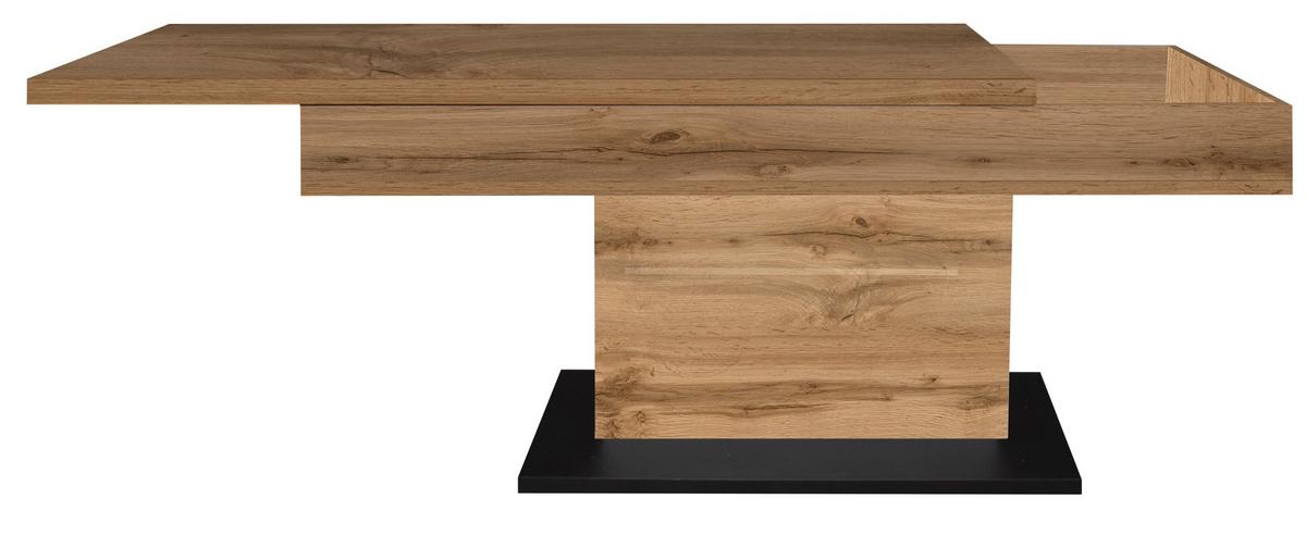 Couchtisch Lift Eiche Wotan/Schwarz B: 110 cm - Eiche Wotan/Schwarz, Design, Holzwerkstoff/Metall (110/60/58-77cm) - MID.YOU