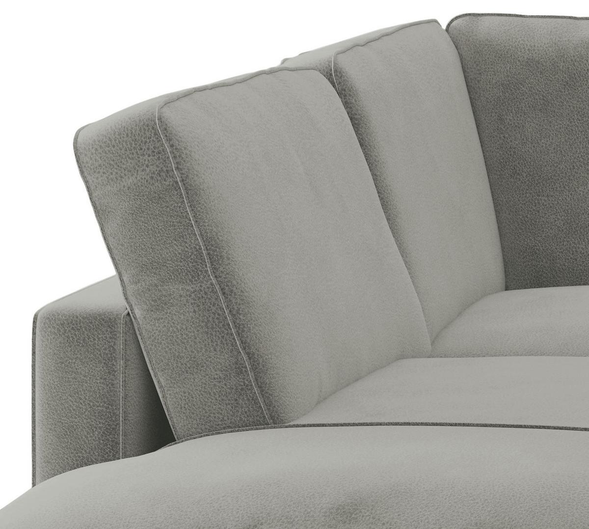 Ecksofa Bali - Champagner/Schwarz, Design, Textil (202/250cm) - Livetastic