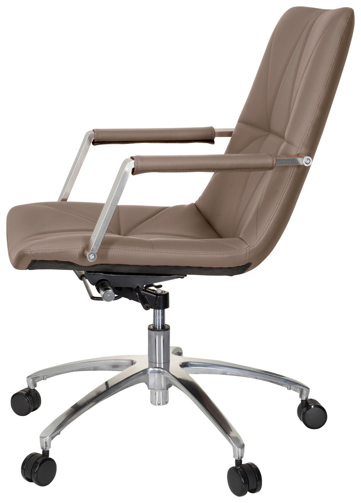 Drehstuhl Saranto Ii Lederlook Cappuccinofarben - Cappuccino, MODERN, Kunststoff/Textil (56/101/73cm) - MID.YOU