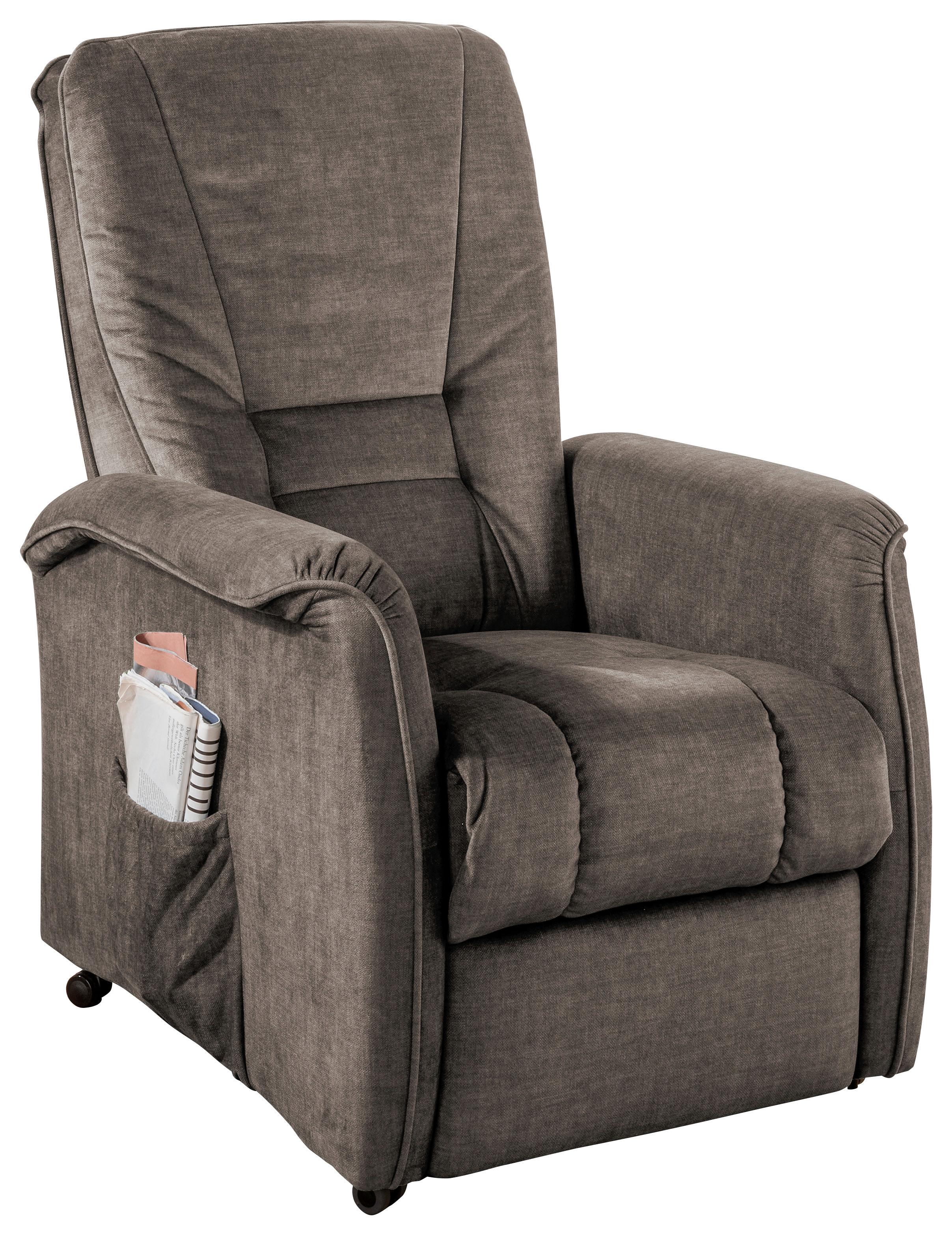 Fernsehsessel Harry Braun B: 77 Cm - Schwarz/Braun, Design, Textil (77/107/88cm) - Livetastic