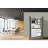 Schrankküche Mit Mikrowelle + Kühlschrank 104 Cm Weiß/grau - Weiß/Grau, MODERN, Holzwerkstoff/Metall (104/193/67cm) - Respekta