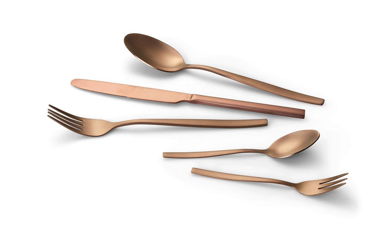 Echtwerk Tafelbesteckset Edelstahl, Bronze, 30-Teilig - Bronzefarben, Basics, Metall (1,22cm) - Echtwerk